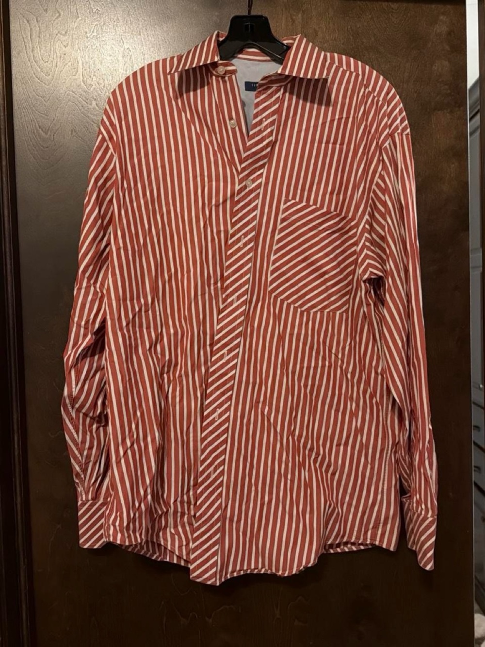 Ted Baker Red and White Striped Button-Down Shirt